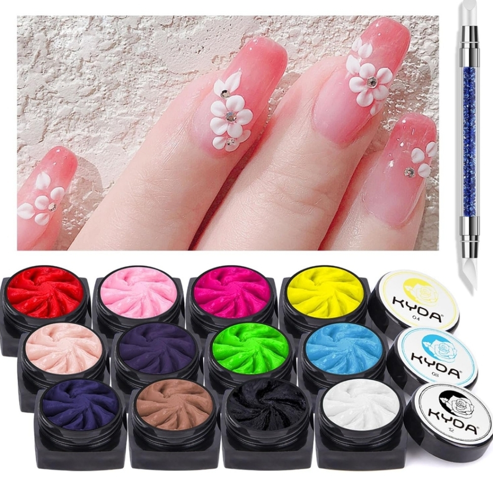 2 sets of 3d nail carving colors